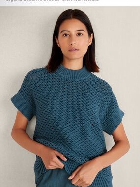 HAVEN well within Organic Cotton Knot Stitch Crewneck Sweater size small